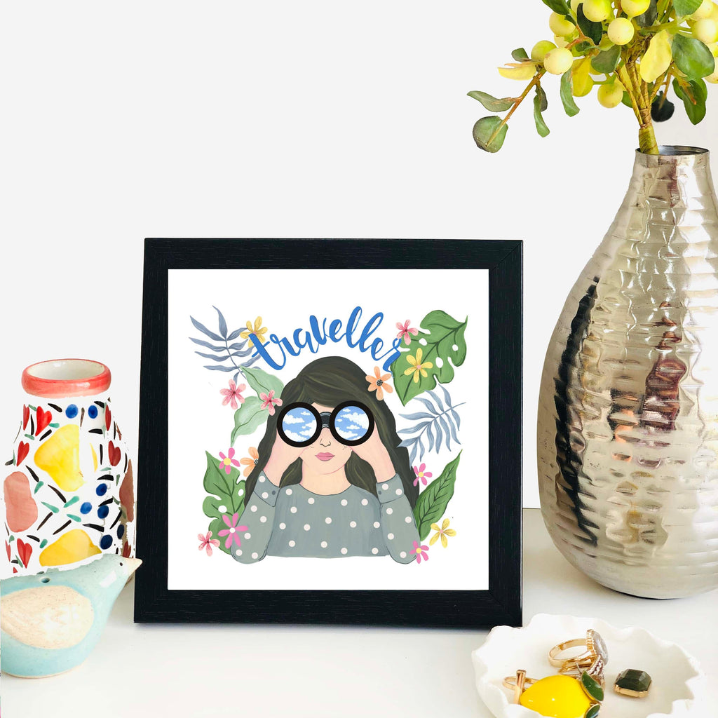 The Spring Palette Art Print (Framed option) Traveller Girl Mini Wall Art Frame (Table Top Mount)