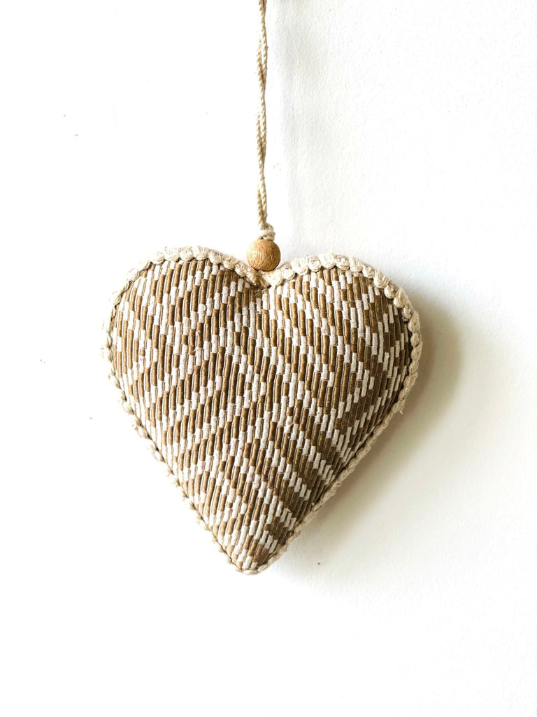 Weave Pattern Heart Ornament - The Spring Palette