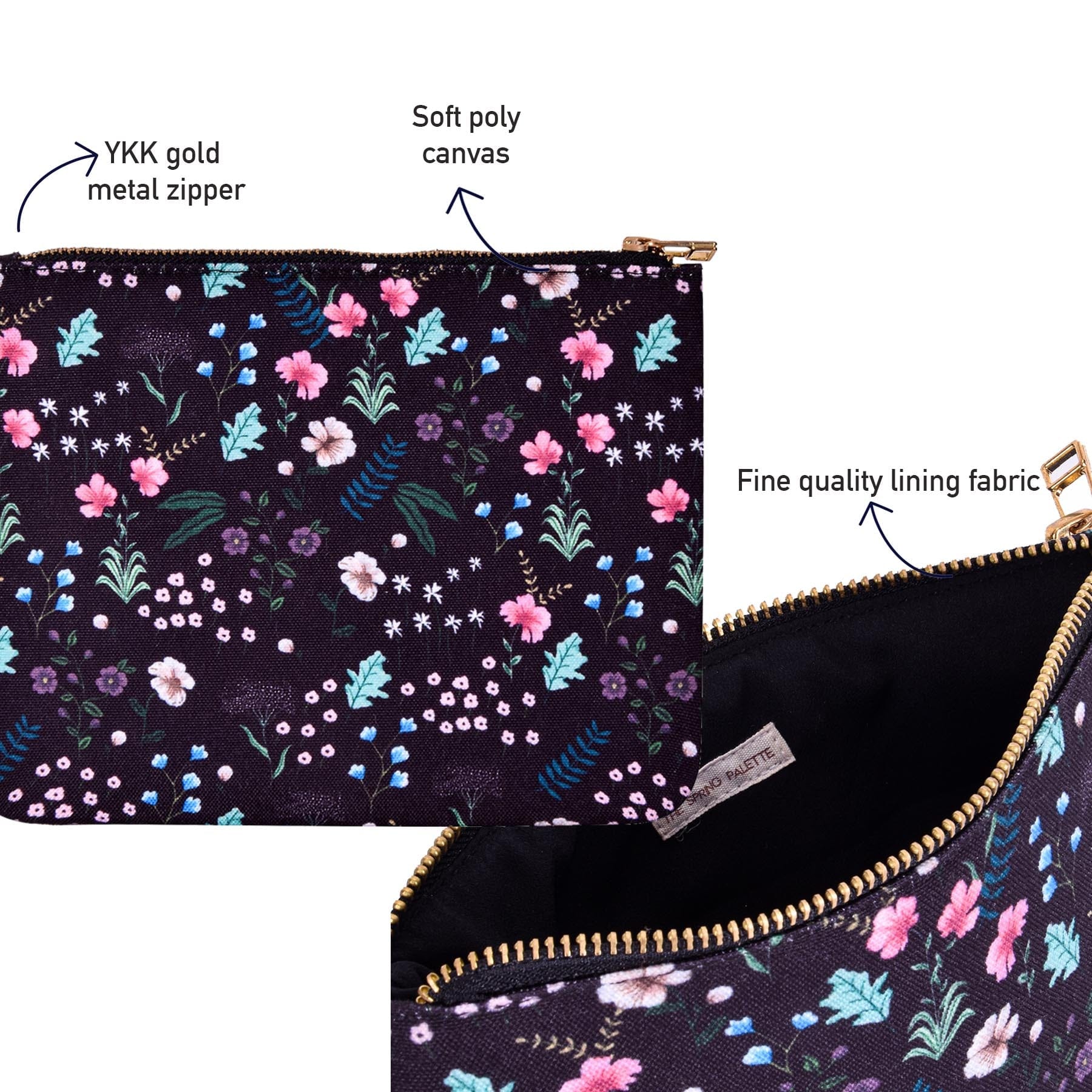 The Spring Palette Pouch Winter Bloom Flat Pouch