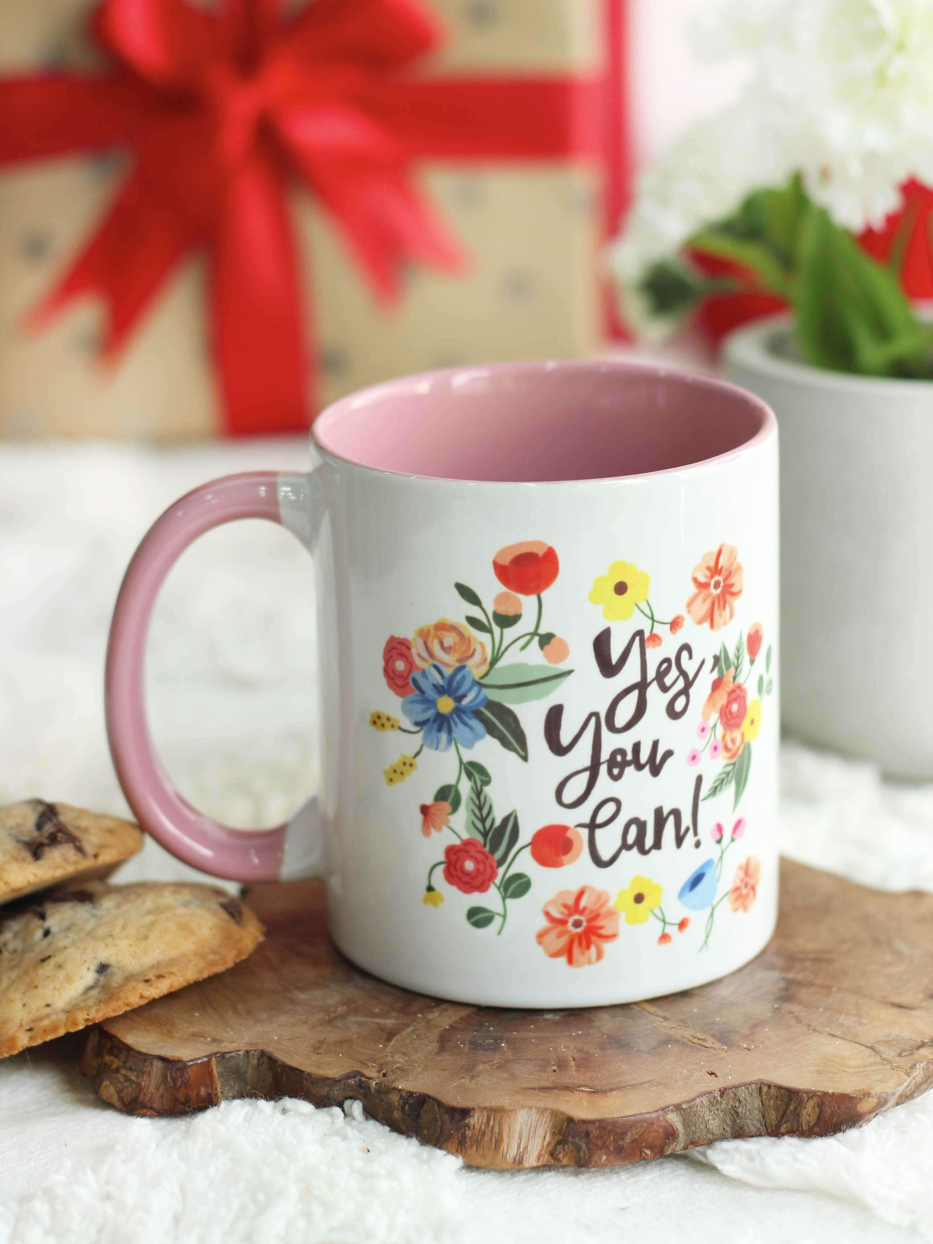 The Spring Palette MUGS Pink Ceramic Yes You Can Coffee Mug