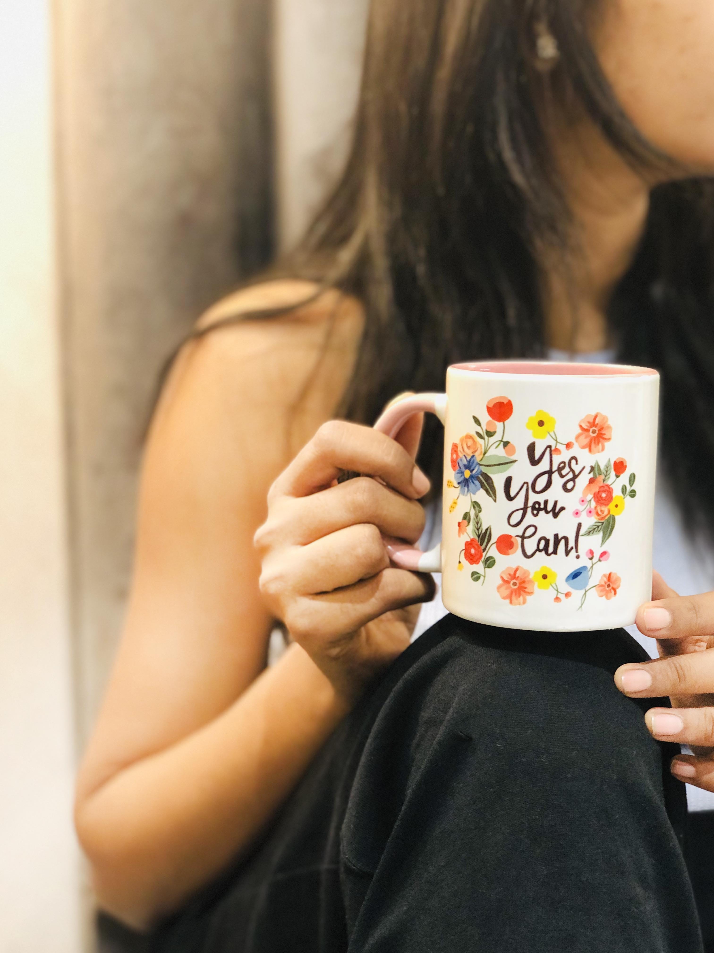 The Spring Palette MUGS Pink Ceramic Yes You Can Coffee Mug