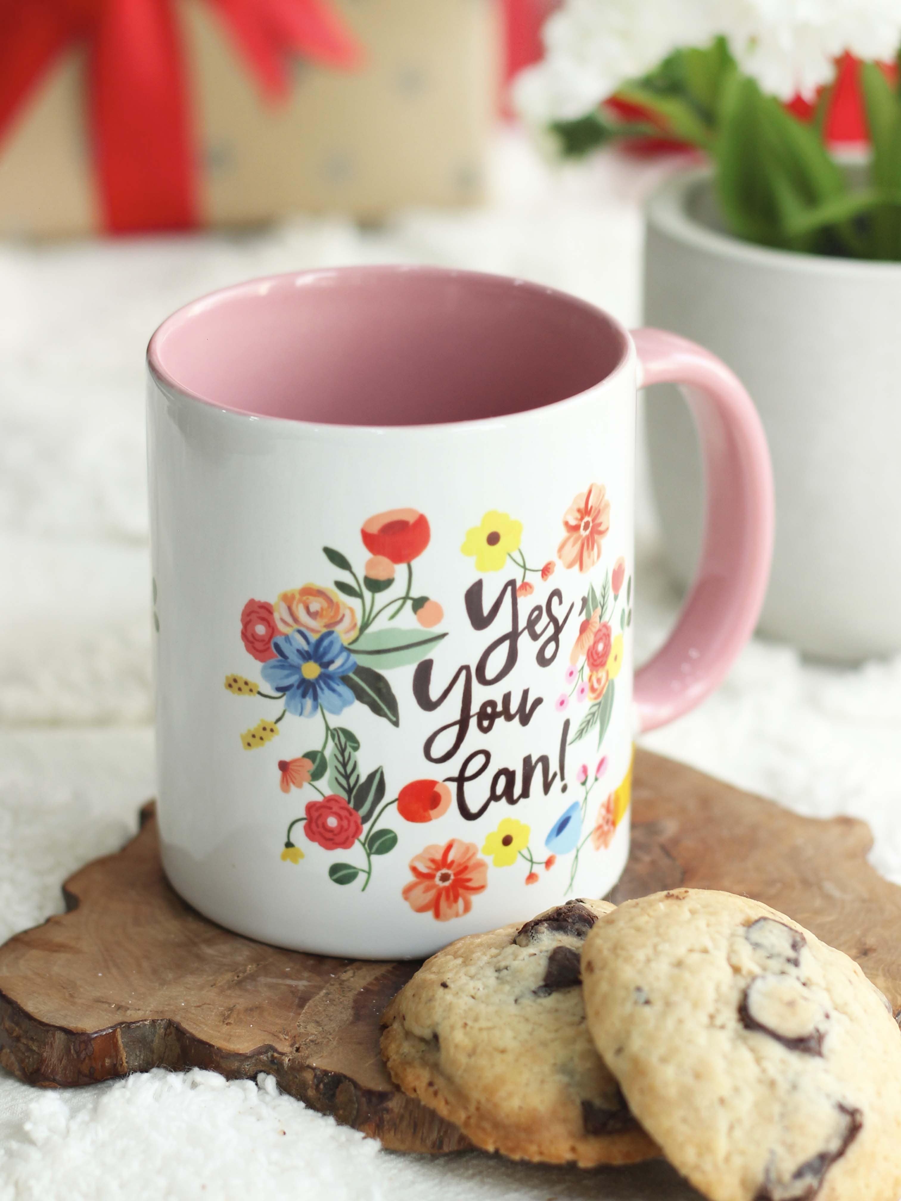 The Spring Palette MUGS Pink Ceramic Yes You Can Coffee Mug