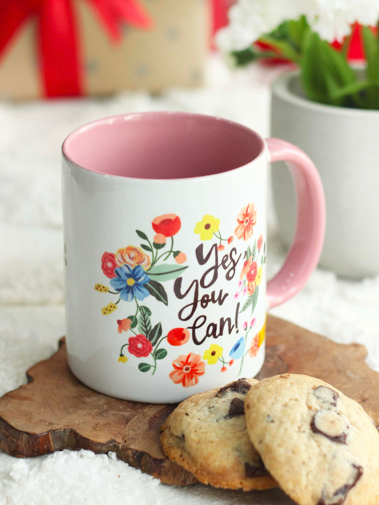 The Spring Palette MUGS Pink Ceramic Yes You Can Coffee Mug